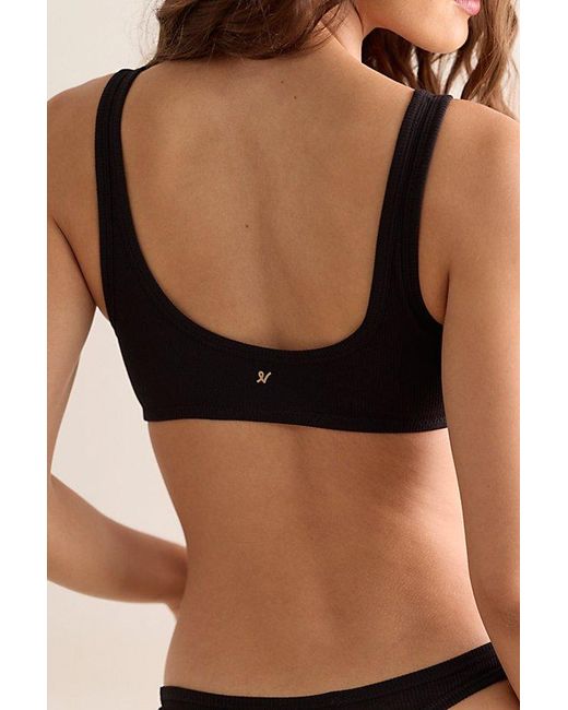 Nudea Black The Organic Cotton Dip Front Bralette