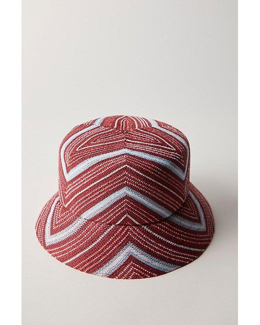 Kangol Pink Diagonal Stripes Bucket Hat