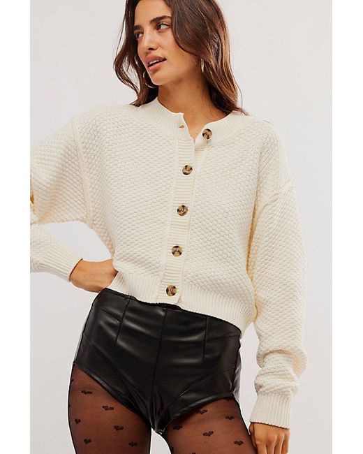 Free People Brown Lila Cardi At In Evening Cream, Size: Xs