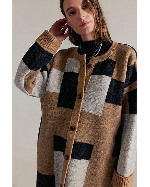 Free People Black Check Me Out Cardi