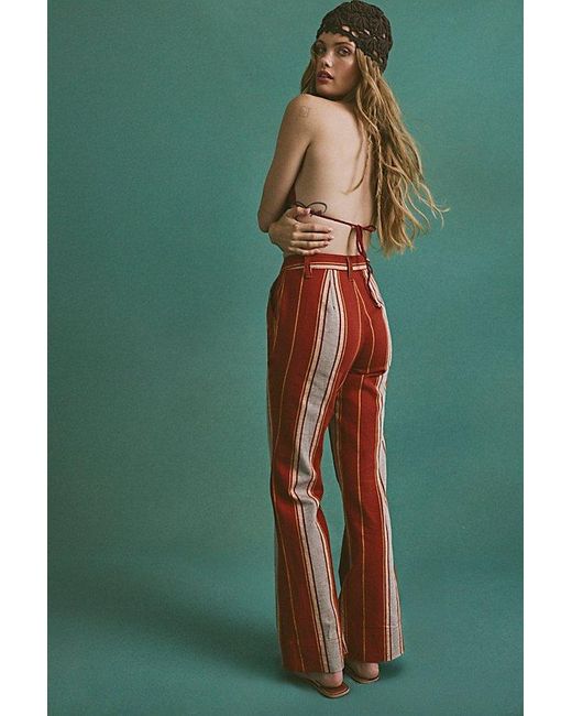 Matthew Williamson x Free People Blue Mirador Striped Bootcut Trousers
