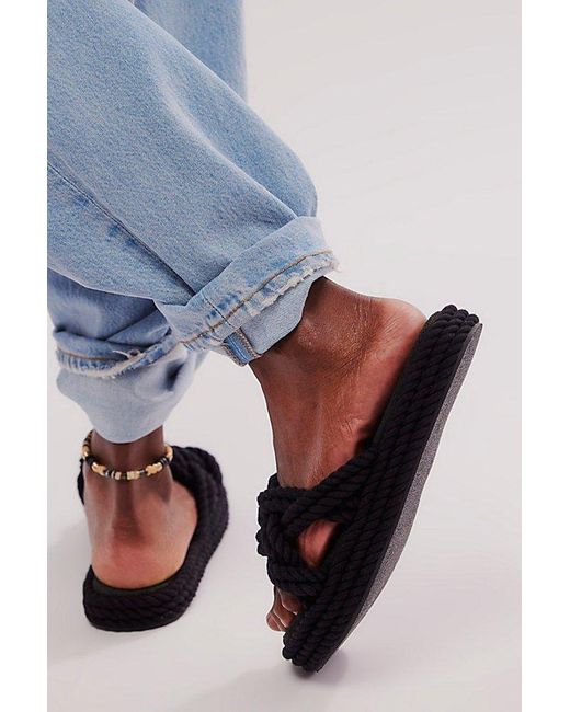 Slide Shoe Rope MIA Miko Rope Slide Sandals By in Black | Lyst