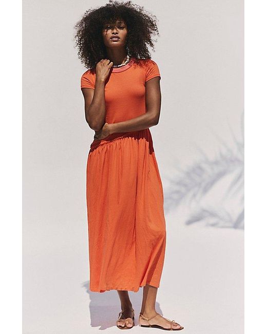 free-est Orange Katerina Midi Dress By