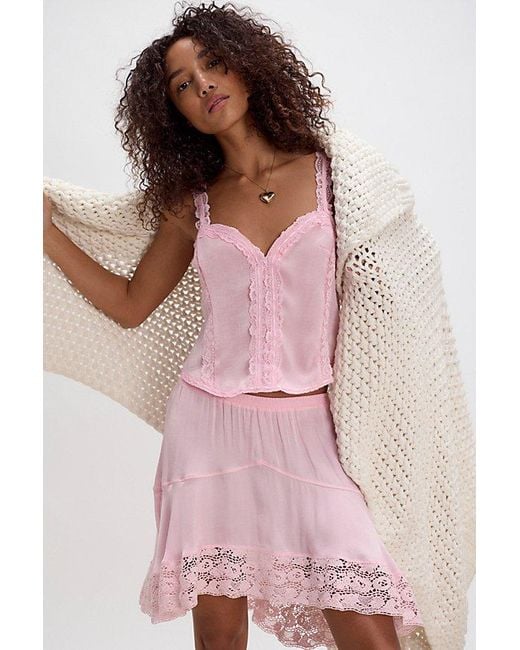 Intimately By Free People Pink Midnight Muse Half Slip By