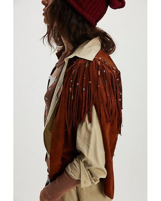 Nigel Preston Brown Suede Ponch Top