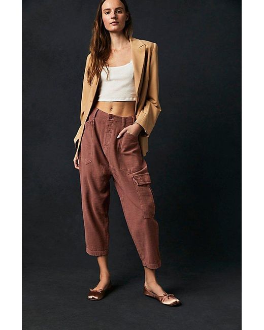 Free People Black Bay To Breakers Trousers At In Elderberry Tea, Size: Xs