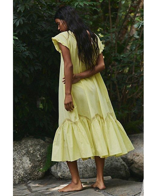 free-est Green Aster Midi Dress By