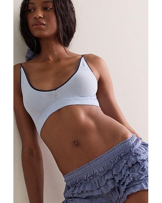 Intimately By Free People White Sweet Point Seamless Longline Bralette By