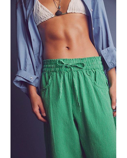Free People Blue Something Good Pull-On Barrel Pants
