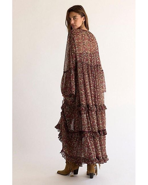 Free People Brown Weeping Willows Maxi Dress