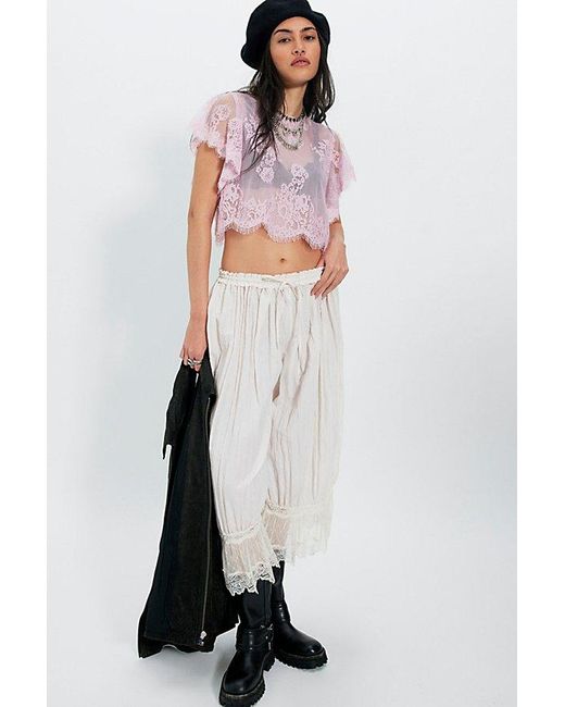 Free People Purple Lunar Ash Lace Top