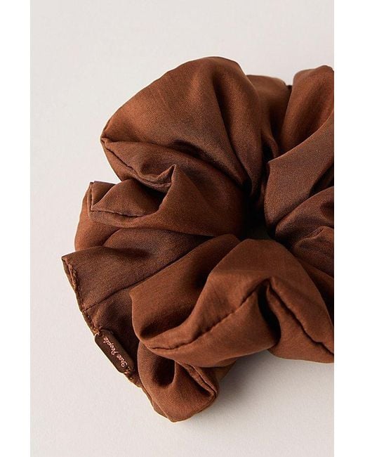 Free People Brown Leni Silk Scrunchie
