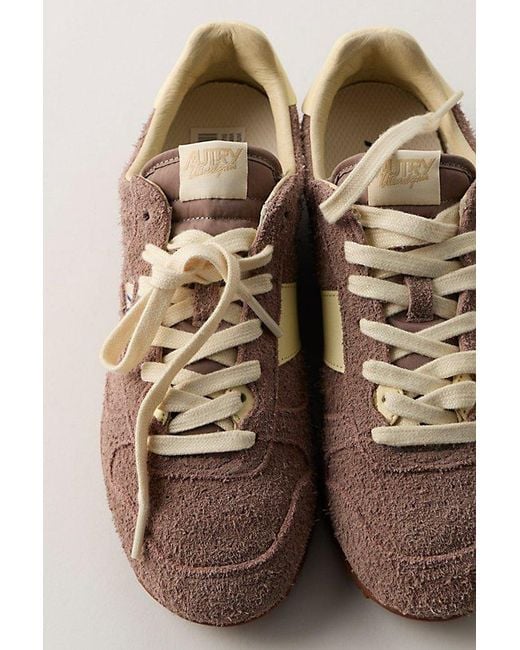 Autry Brown Windspin Low Suede Sneakers