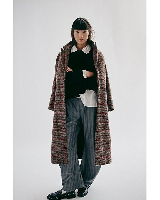 Free People Blue Hailey Tweed Duster Jacket