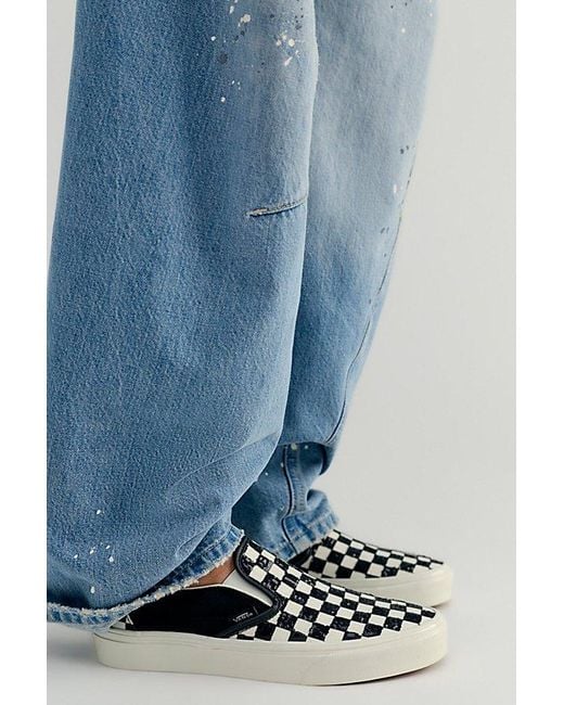 Vans Blue Classic Sequin Slip-Ons