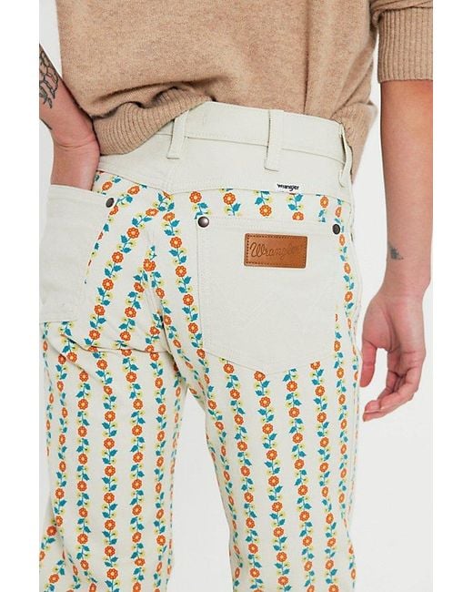 Wrangler White 70S Printed Flare Jeans