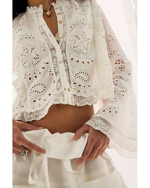 LoveShackFancy Natural Hawthorn Blouse