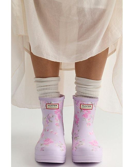 Hunter Pink X Loveshackfancy Playtm Short Rain Boots
