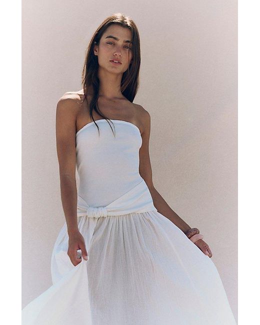 free-est White Sable Midi Dress By