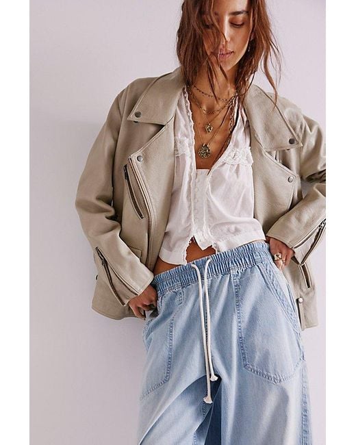 Free People Blue We The Free Easy Peasy Pull-On Jeans