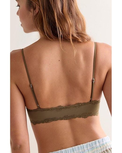 Intimately By Free People Brown Charlie Lace Microfiber V-Neck Bralette By