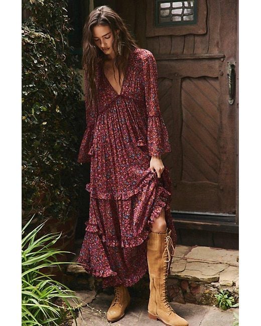 Free People Multicolor Weeping Willows Maxi Dress