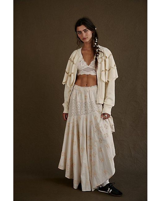 Free People Natural Doily Maxi Skirt