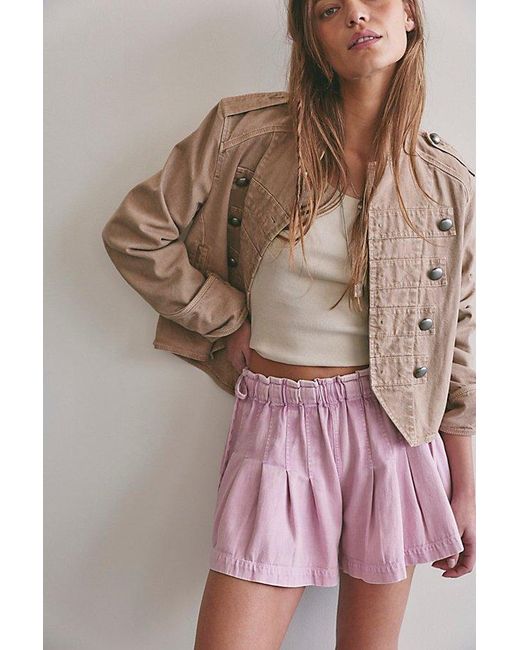 Free People Pink Croquet Shorties