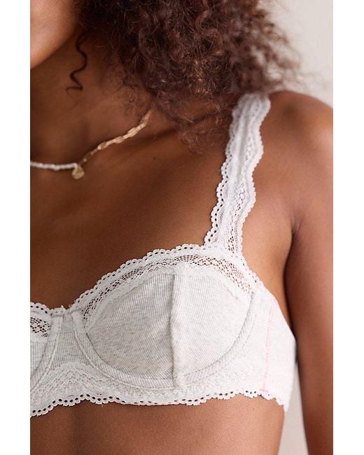 Intimately By Free People Brown Oh My Darling Cotton Balconette Underwire Bra By