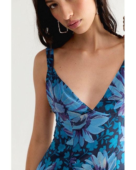 Free People Blue Heat Of The Moment Mini Dress