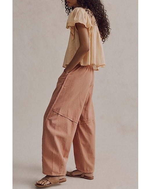 Free People Brown Something Good Pull-On Barrel Pants