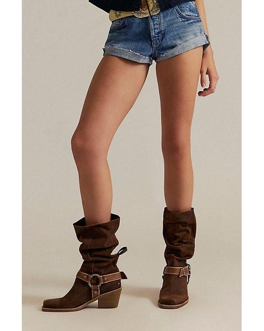 Free People Blue Denver Double Buckle Boots