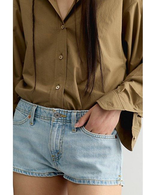 Re/done Brown Denim Micro Shorts