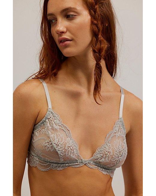 Free People Brown Last Dance Lace Triangle Bralette