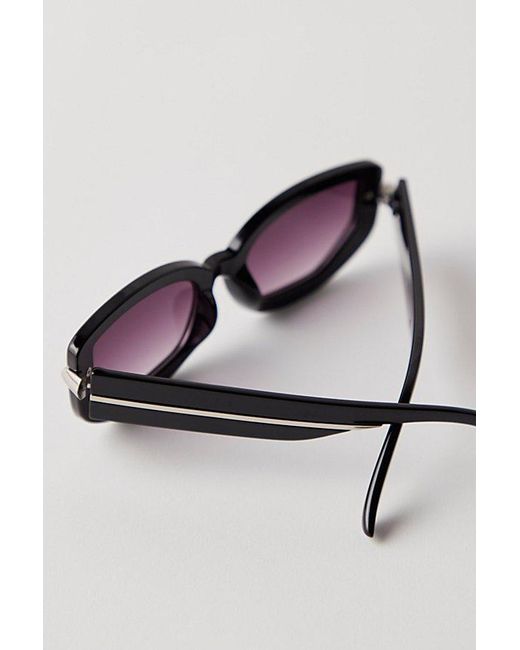 Free People Black Lucia Recycled Oval Sunnies