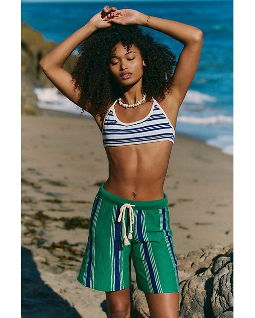 free-est Blue Surfs Up Sweater Shorts By