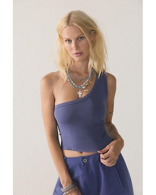 Intimately By Free People Blue So Soft Seamless Modal Asymmetrical Cami By