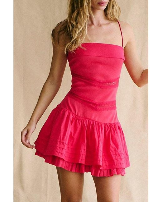 free people sunset mini dress Free People juno mini lace babydoll dress in canyon sunset