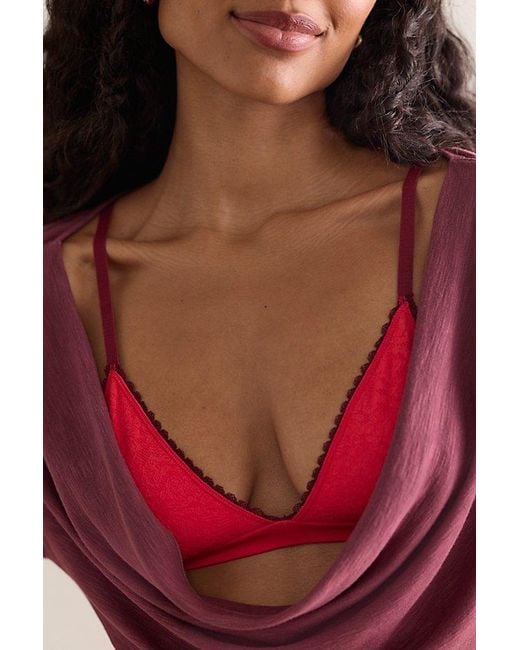 Intimately By Free People Red Sweet Point Seamless Triangle Bralette By