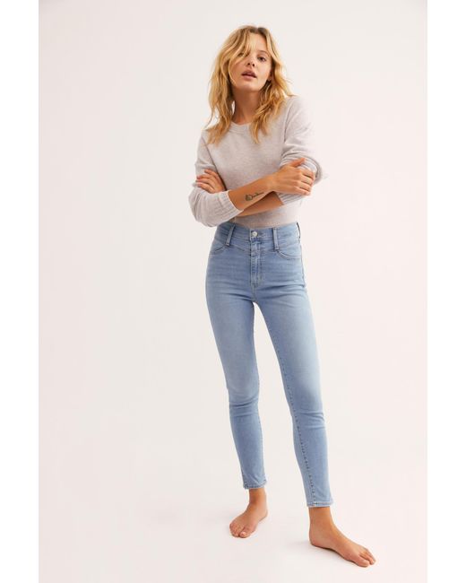Free People Levi's Mile High Ankle Booty Jeans in Blue | Lyst