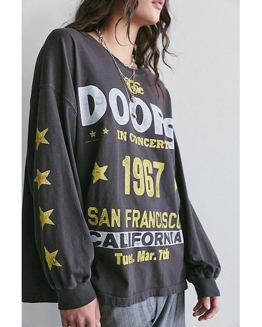 Daydreamer Gray The Doors Gig Poster Oversized Long Sleeve Tee
