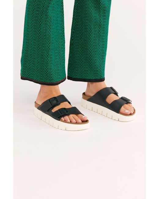 Free People Suede Arizona Chunky Birkenstock Sandals in Green - Lyst