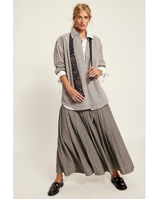 Free People Natural August Striped Pullover