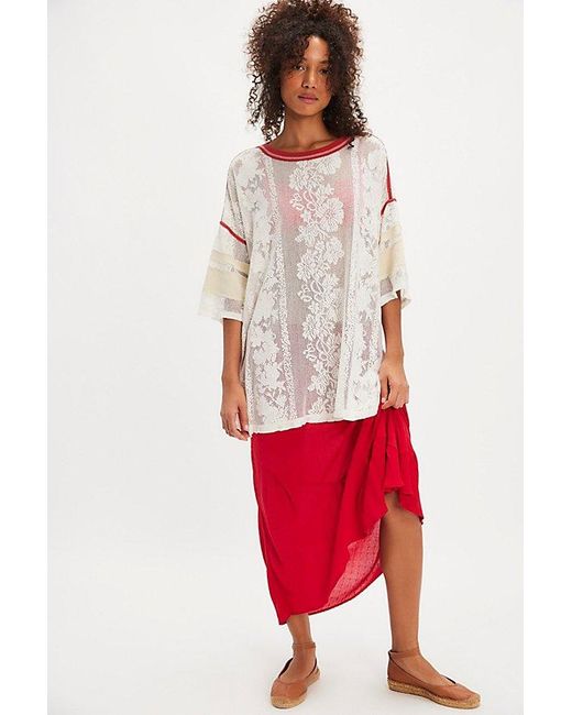 Free People White Best Match Tee