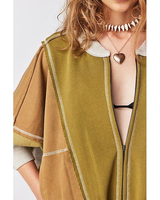 Free People Multicolor Starburst Bomber At Free People In Olive Tree Combo, Size: Large