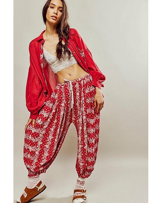 Free People Red After Hours Sleep Pants
