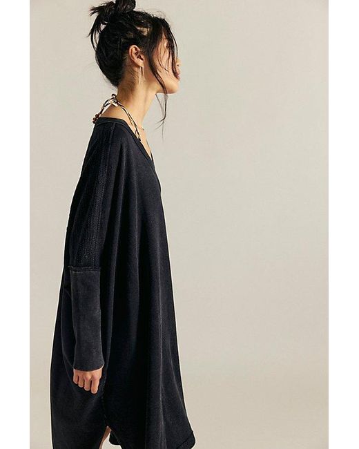 Free People Black Happy Place Maxi Sweatshirt