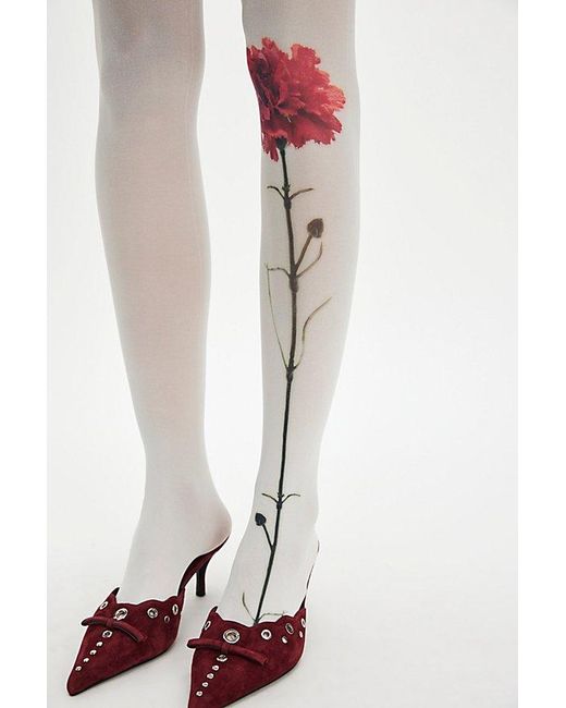 Free People Multicolor Flower Tights