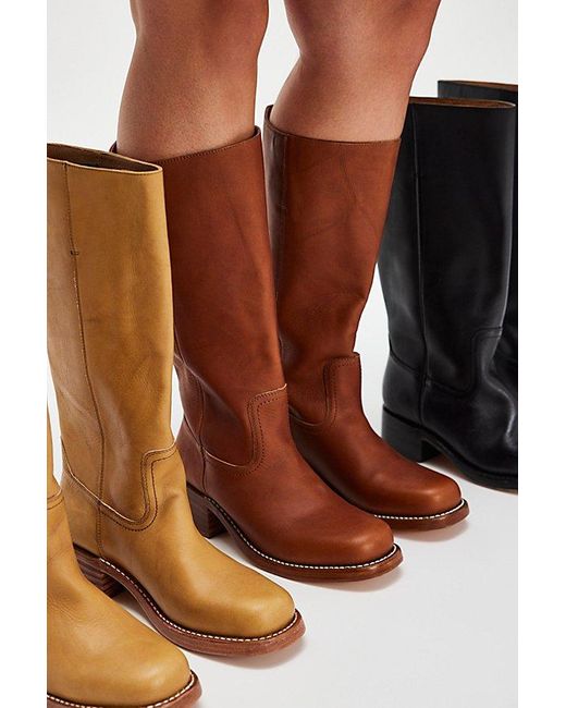 Frye Brown Campus 14L Wide Calf Boots