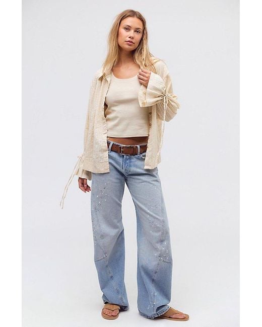 Free People Gray Oasis Washed Shirt